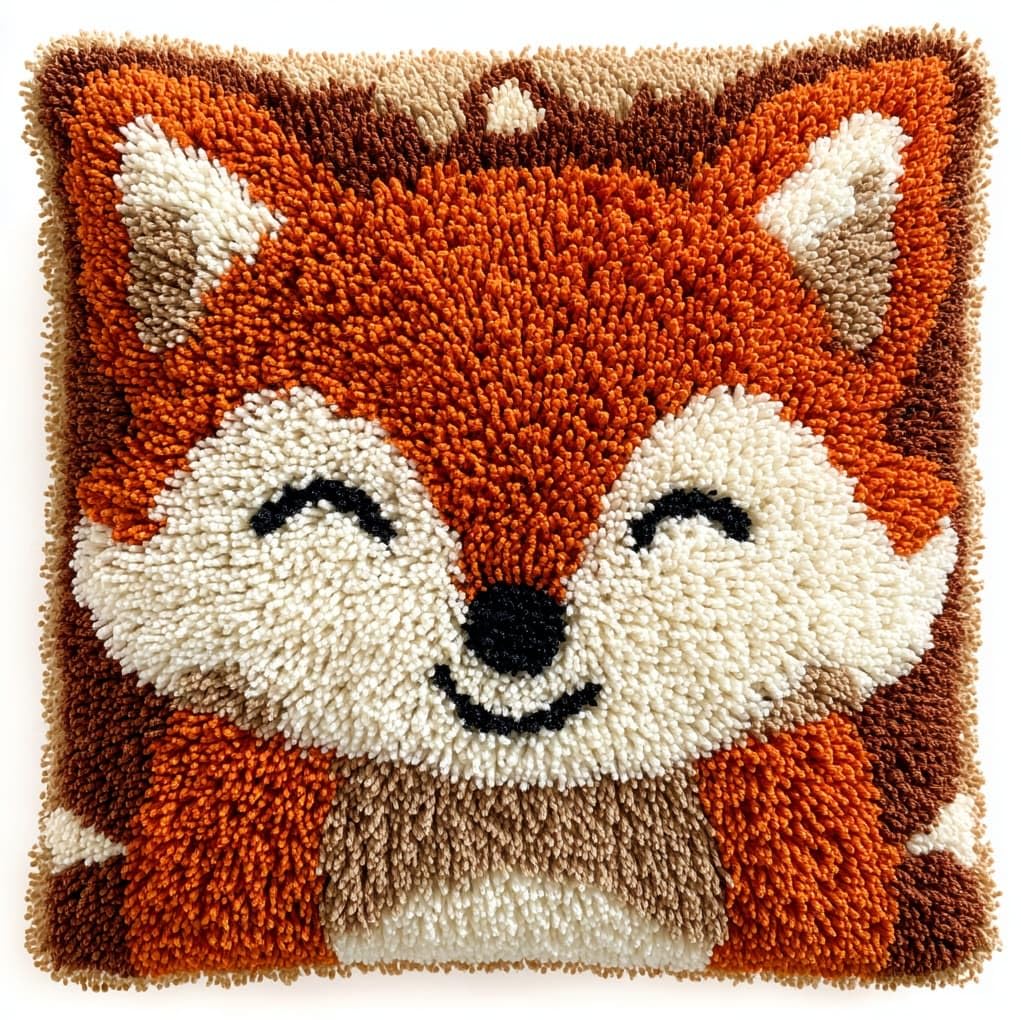 WallustrioaW Latch Hook Kits for Adults,Cute Cartoon Fox