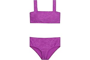 Hobie Girls Bandeau Bikini Top & Hi Waist Bottom Swimsuit Set: Comfort...