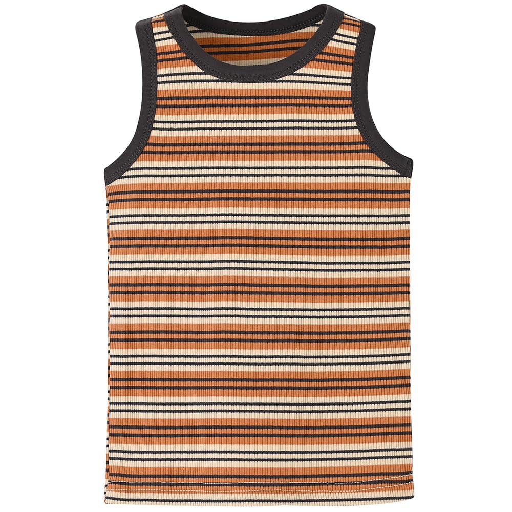 BINIDUCKLING Toddler Tank Top Girls Summer Cute Striped Sleeveless Top 24 Months-8 Years