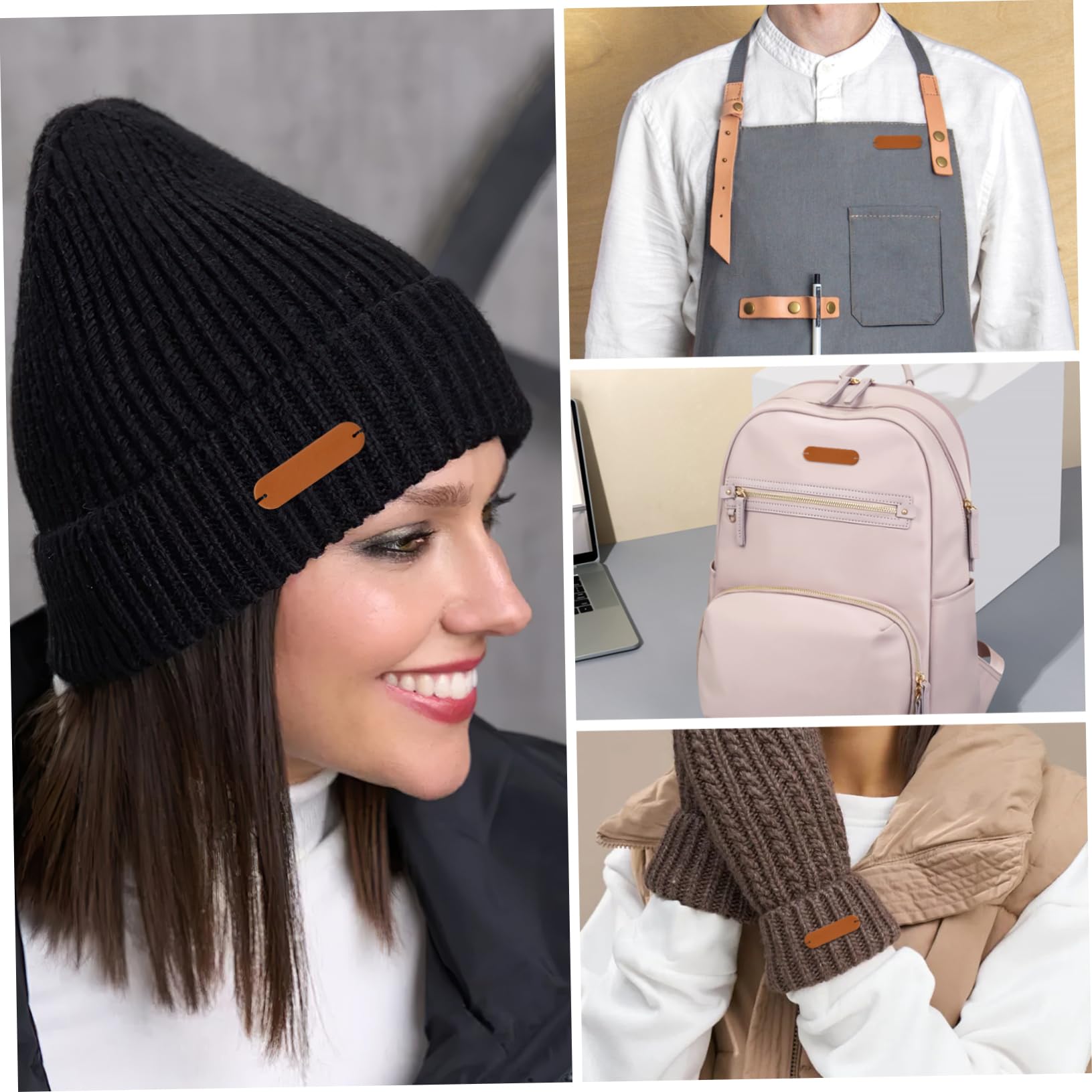 Tofficu Etichette Oelle 500 Pz Etichetta in Pelle Vuota Etichette Fatte a Mano in Pelle Artigianato Sfuso Etichetta in Fai Da Te Toppe Vuote Per Cappelli Pu Cartellino Del Massa