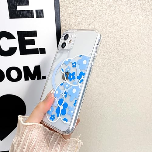 Miniatura 6 de NITITOP Funda compatible con iPhone 11 compatible con MagSafe Cute Clear Flower Floral Bear Design para niñas y mujeres, TPU suave a prueba de