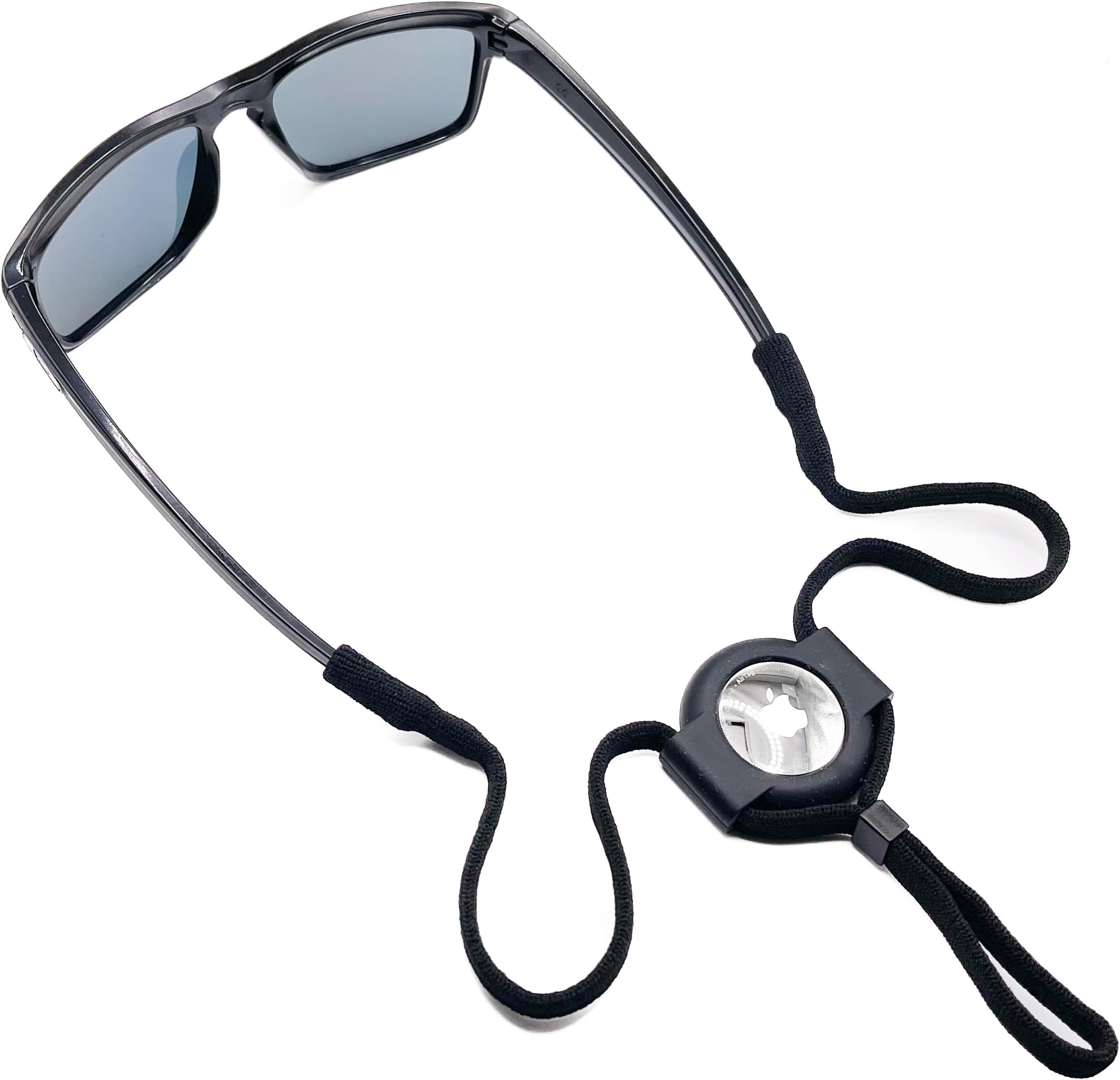 - Eyeglass Lanyard – Sunglasses Strap with Holder Compatible with AirTag Tracker – Adjustable Eyeglass Strap for Eyewear Loss Prevention – Sunglasses Lanyards (Black Sport Strap)