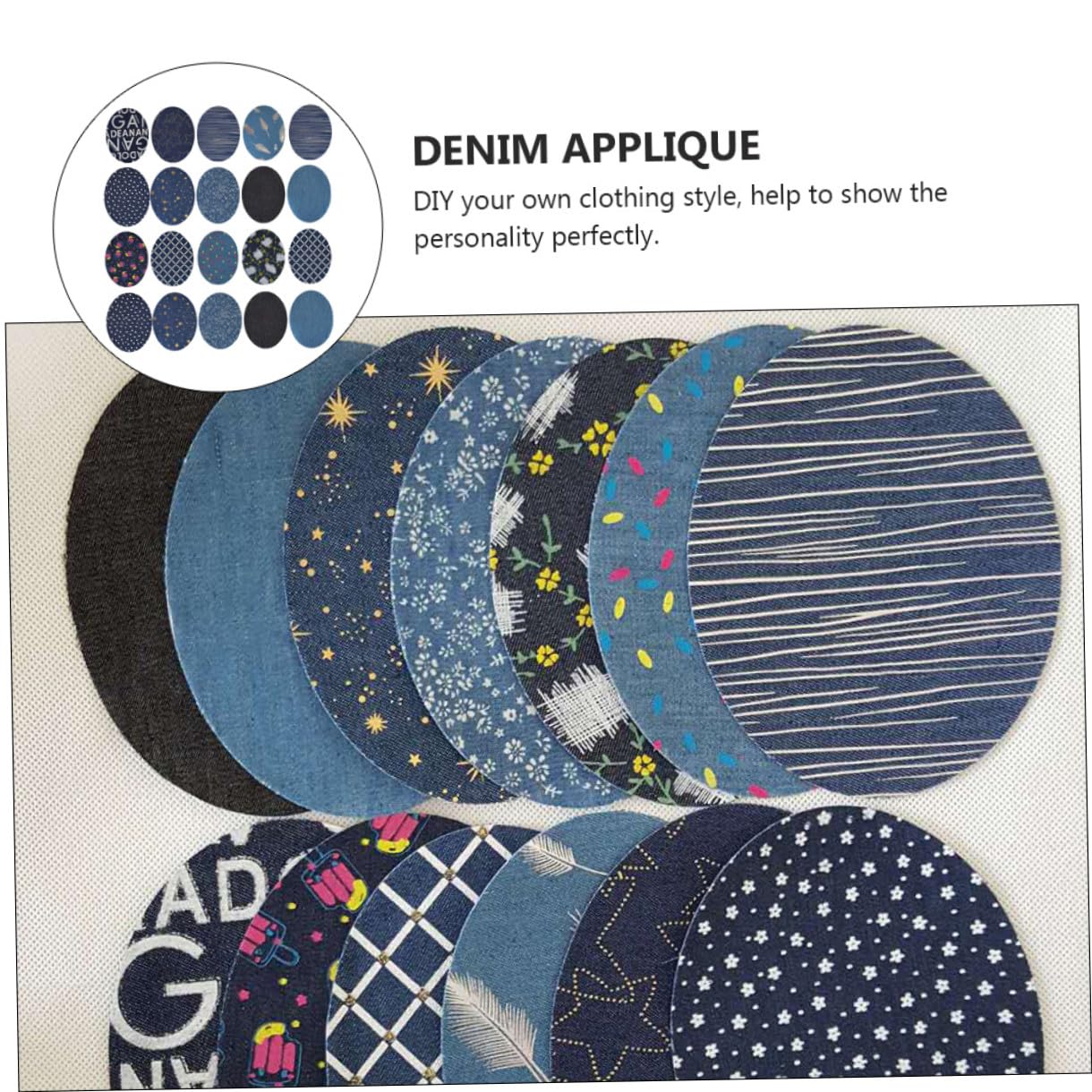 Operitacx 40pezzi Toppe Termoadesive Denim Per Jeans e Abbigliamento Riparazione e Personalizzazione Colore Random