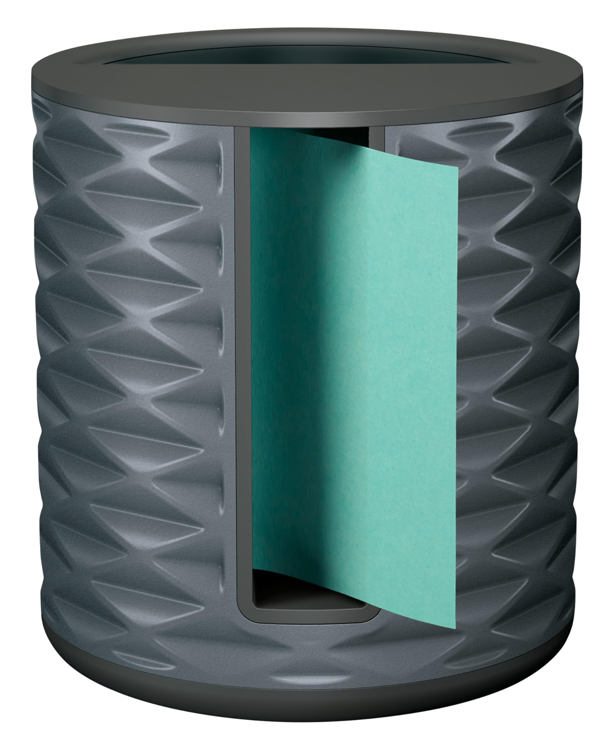 Post-it Notizspender, vertikal, schwarz mit grau (ABS-330-B) 7,6 x 7,6 cm