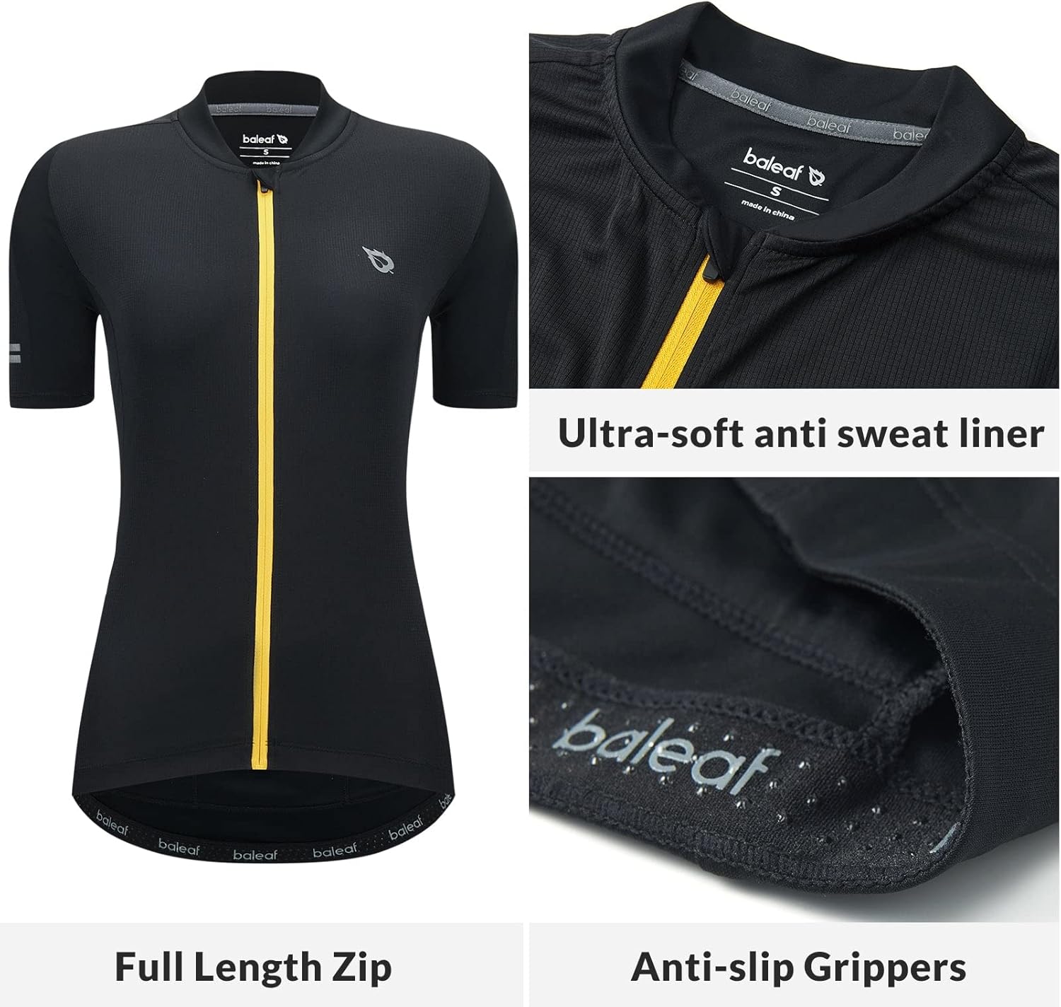 BALEAF Women's Cycling Jersey Short Sleeve Road Bike Shirt Bicycle Biking Tops 4 Rear Pockets UPF50+ : Clothing, Shoes & Jewelry