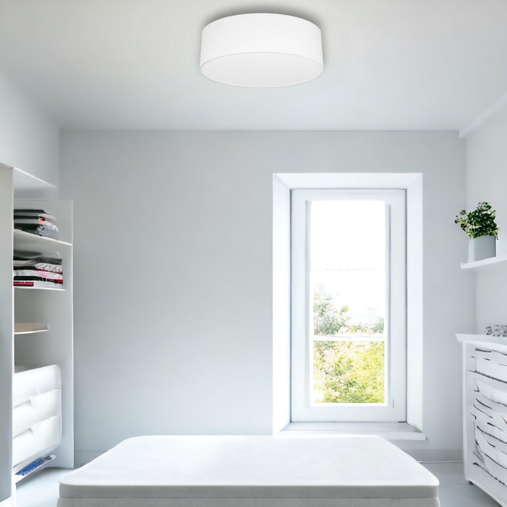 Plafoniera Soffitto Ø45 cm - Plafoniere da Soffitto 4xE27 - Paralume Lampadario Soffitto in Tessuto - Lampadari Camera da Letto, Soggiorno e Bambini Cameretta