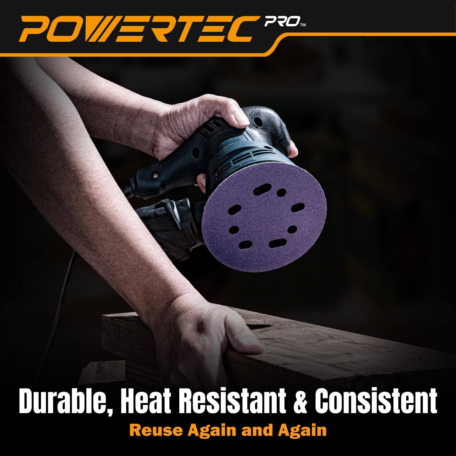 POWERTEC PRO 45308Z-50 - Dischi abrasivi a strappo da 12,7 cm, grana 80, carta vetrata per levigatrice orbitale a 5 e 8 fori, grana 80, per levigatrici orbitali casuali da 5 e 8 fori, per automobili