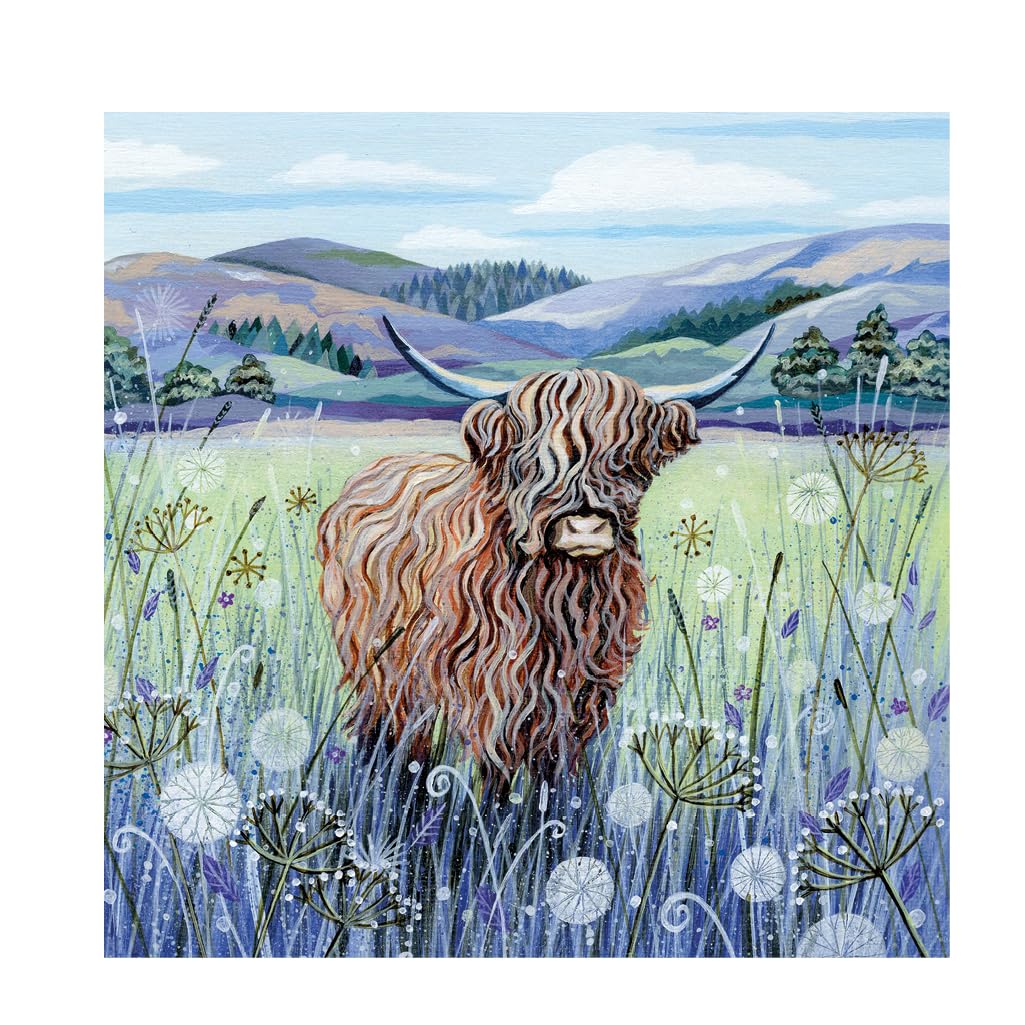 Wentworth Wooden Puzzles Vache écossaise des Highlands – Puzzle 240 pièces pour adulte, pièces irrégulières, design Lucy Grossmith pour les amoureux des animaux – Bois provenant de sources durables et
