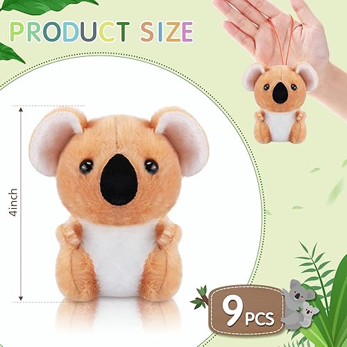 Miniatura 2 de 9 piezas de peluche de oso koala pequeño, llavero de oso koala pequeño, juguete de peluche suave para abrazar, juego de animales de peluche del