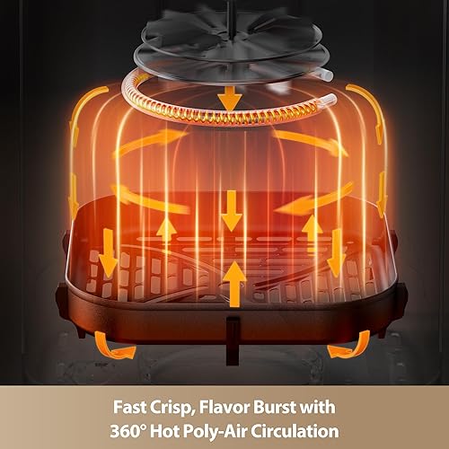 Miniatura 8 de Mova Freidora de aire FD10Pro, freidora digital grande de 6.3 cuartos de galón con ventana visible, 11 modos de cocción preestablecidos, sistema de