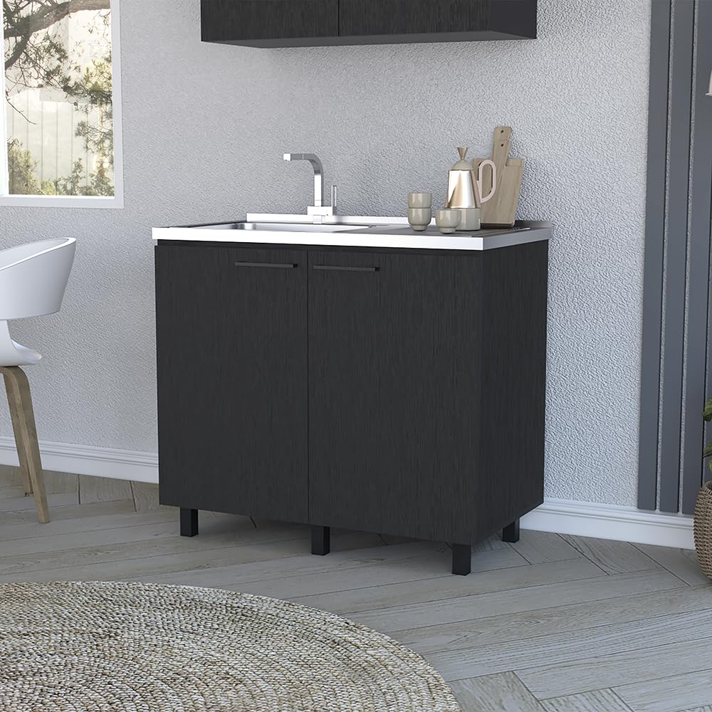 GOWE Utility Sink Cabinet Burwood, Kitchen, Black