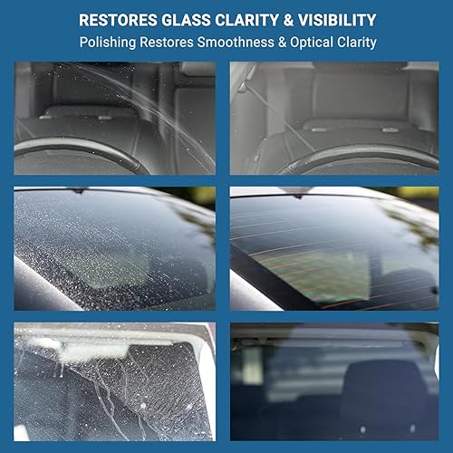 Miniatura 2 de Glass Polish DIY 3” (75mm) Kit de pulido para parabrisas para restauración de vidrio de auto, elimina daños por las escobillas, arañazos finos