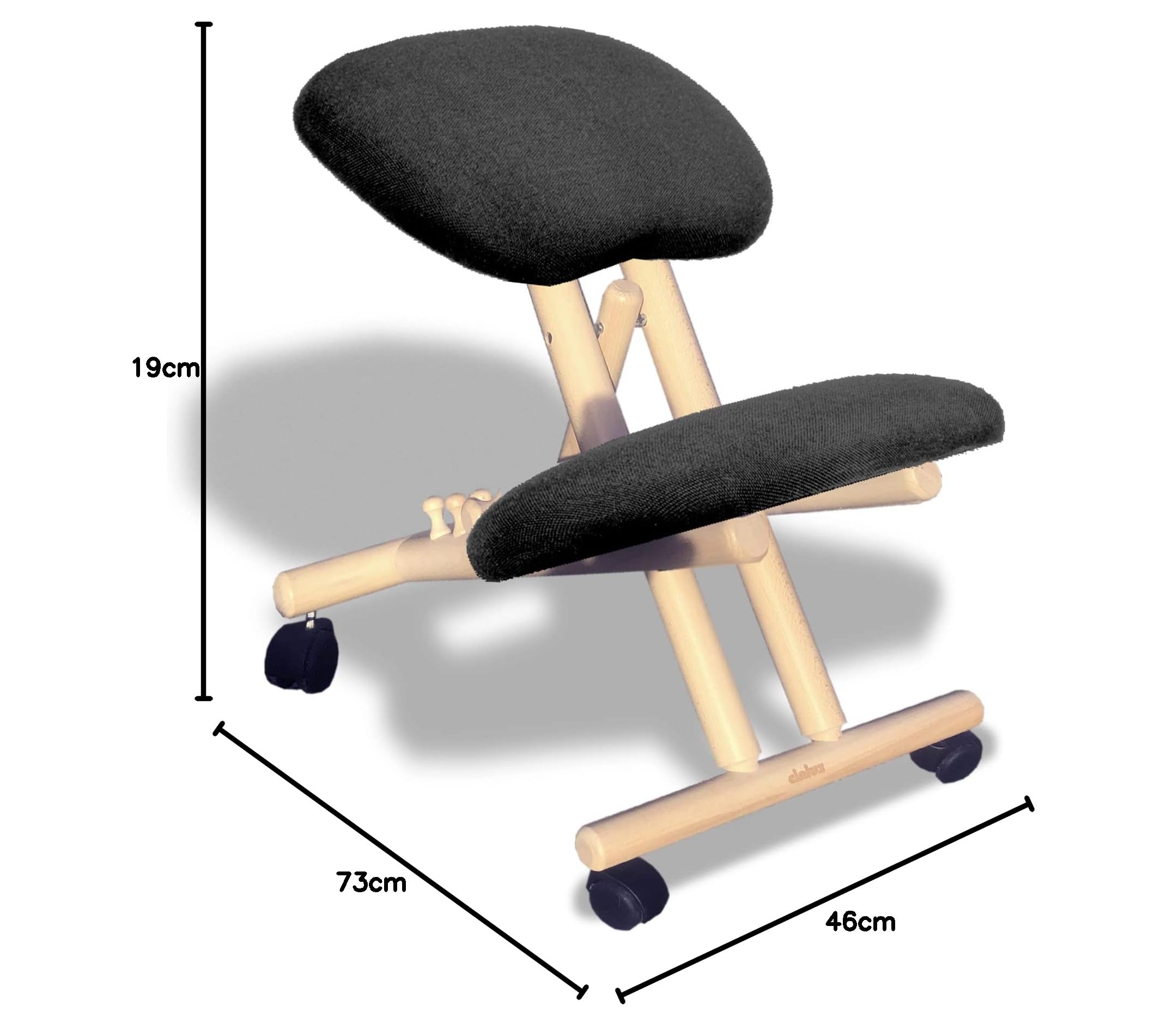 cinius Chaise Ergonomique (Made in Italy) avec Soutien des Genoux, Convient également aux Personnes Hautes (jusqu'à 190 cm) Idéal pour Ceux Qui travaillent Assis.