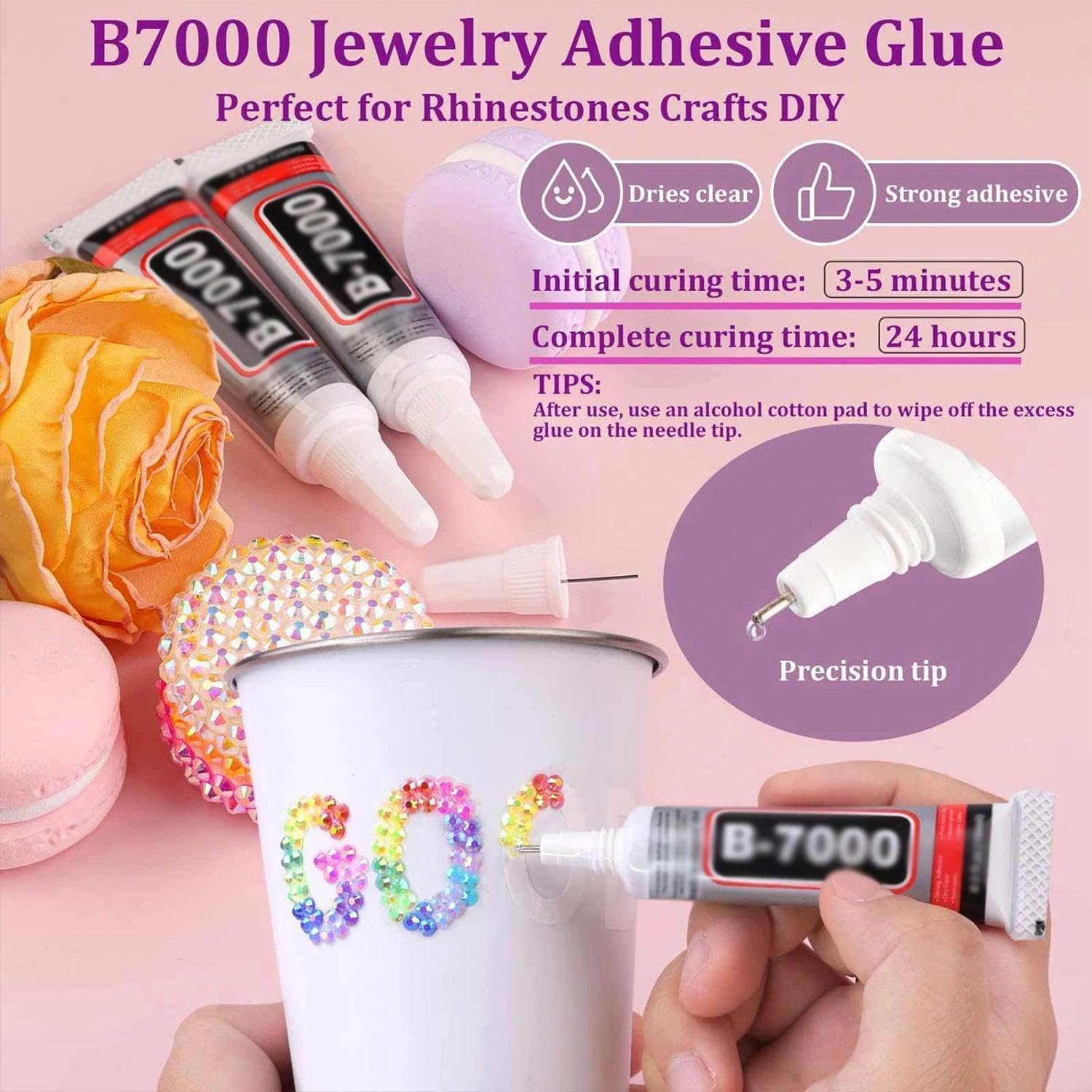 Bedazzling - Kit di 24 strass colorati con penna, 24000 gemme Bedazzler per artigianato, gemme per unghie da 3 mm per Bedazzling con pinzette