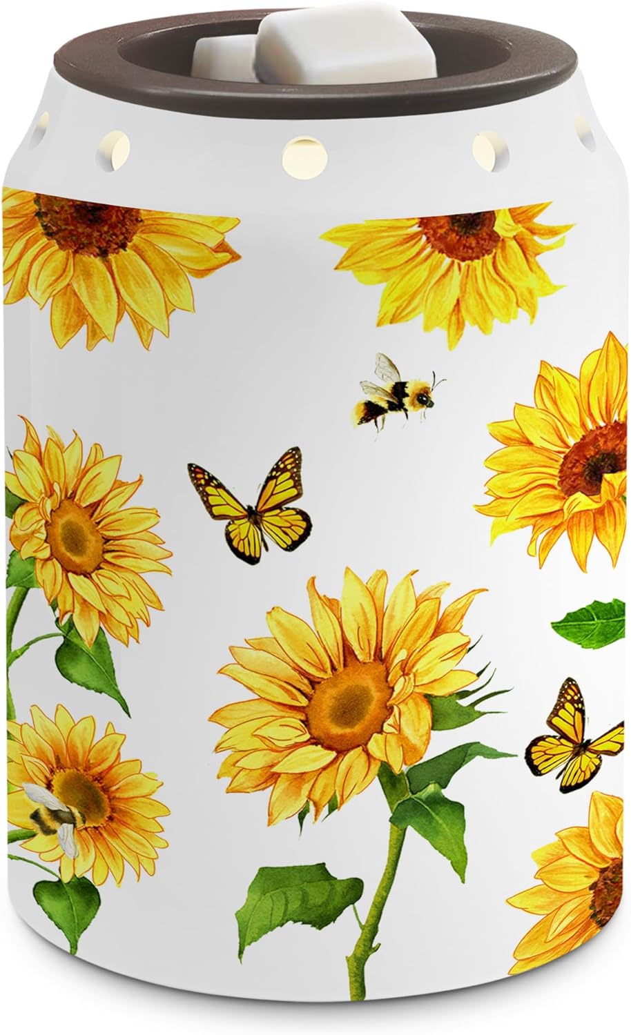 Sunflower Spring Wax Melt Warmer, Farmhouse Sunflower Spring Decor, Housewarming Gifts for Women, Electric Ceramic Wax Warmer for Bathroom Kitchen Home