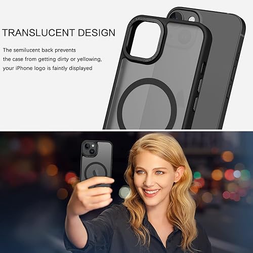 Miniatura 8 de BENTOBEN Funda magnética para iPhone 13 y iPhone 14 compatible con Magsafe Funda translúcida mate para iPhone 1314, delgada, a prueba de golpes,