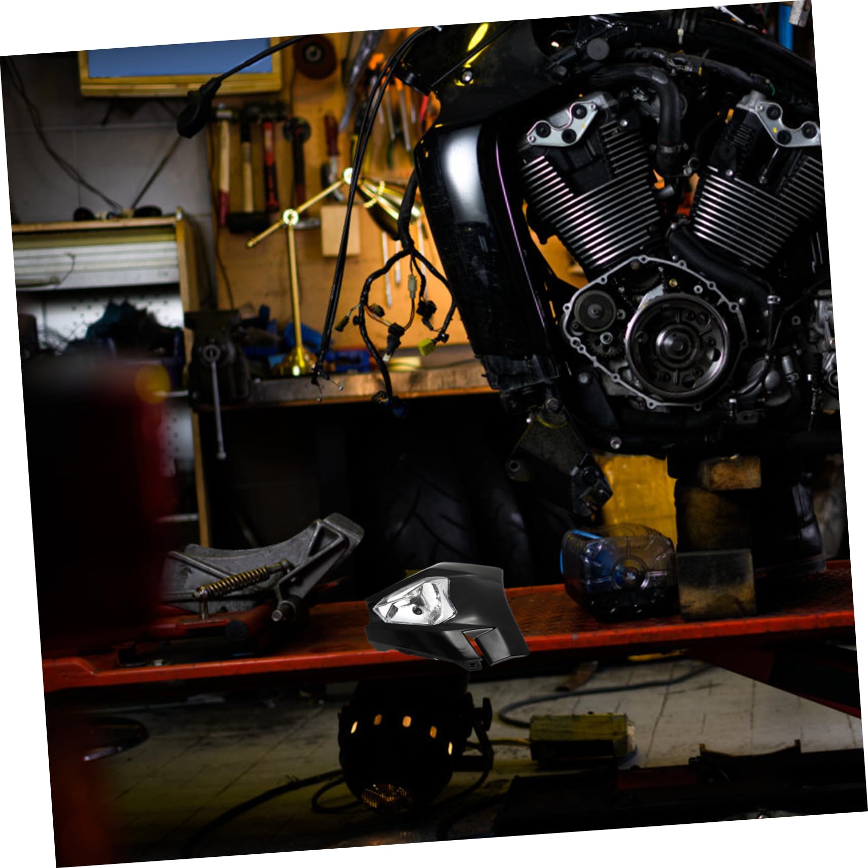 ULTECHNOVO Faro da Motocross LED Luce Anteriore per Moto Realizzata Materiali di Assicura un Funzionamento Stabile Durante la Guida Notturna Condizioni di Maltempo