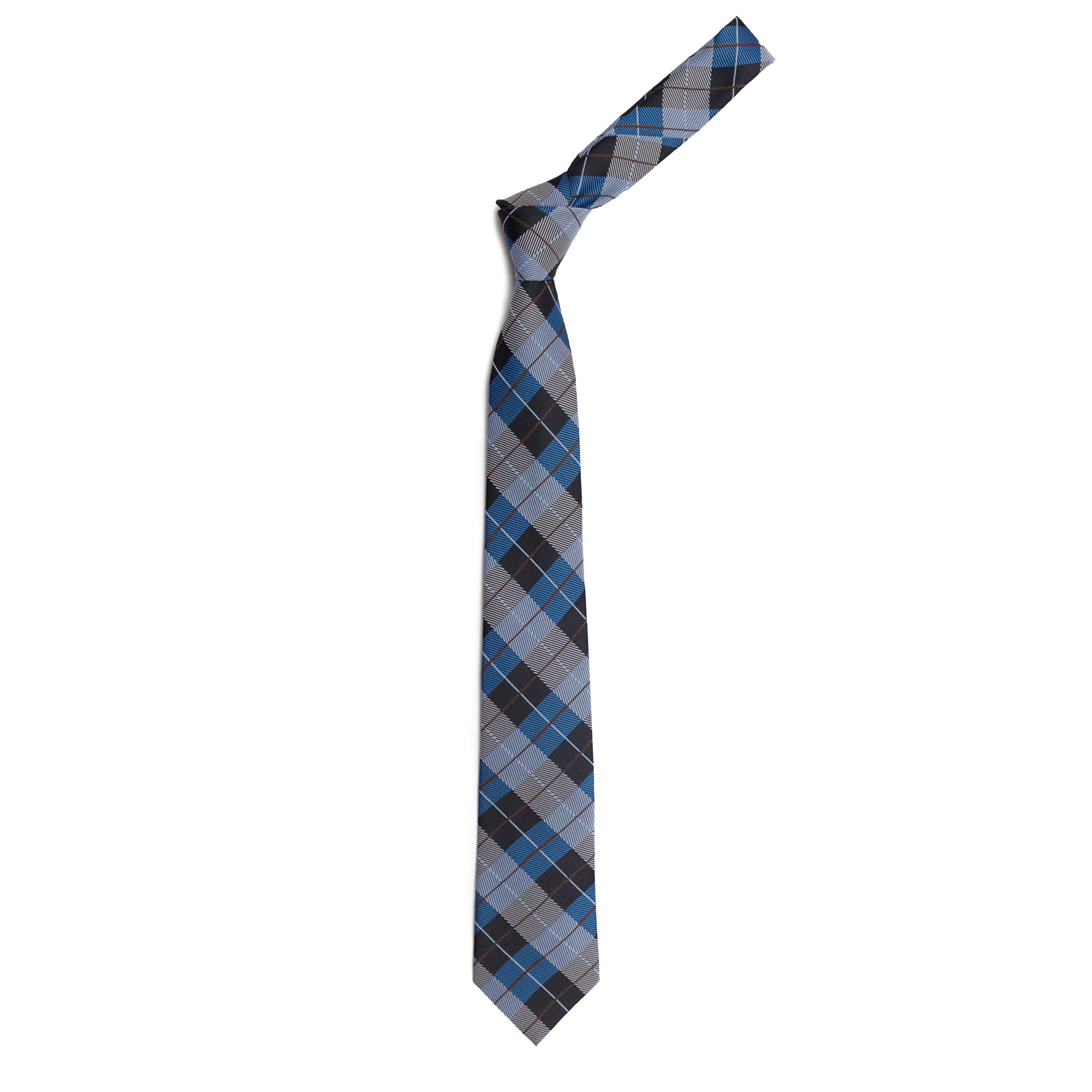 mensome Blue Check Formal Pocket Square Neck Tie Cufflink Set For Men Gift Combo-picture-31