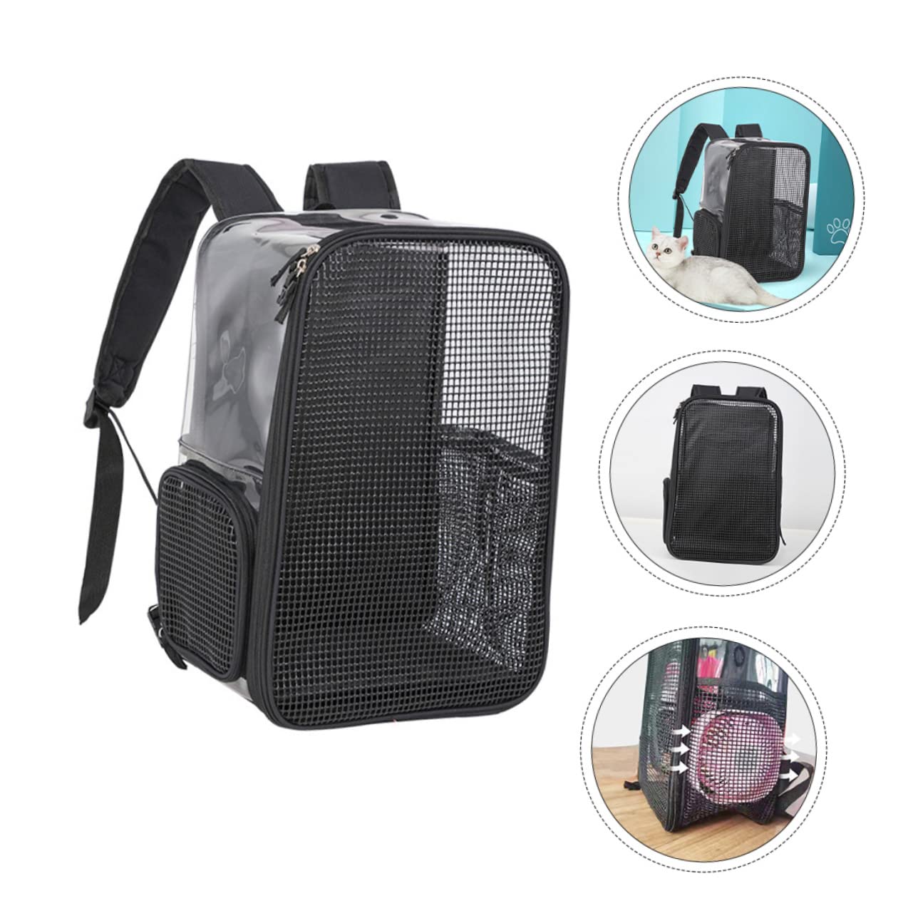 Toyvian Zaino per Animali Domestici Traspirante Borsa da Viaggio per Gatti Respiranti Grande Capacità Leggero e Facile da Pulare per Escursioni e Vacanze