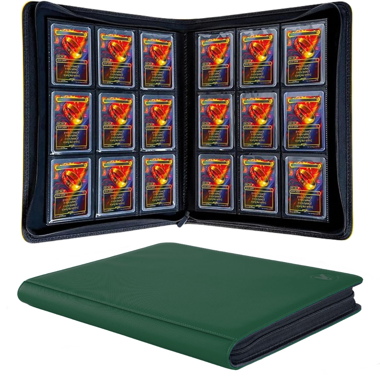 KUOOKING Toploader Binder - Holds 288+ Top Loaders for Cards, 9 Pocket Top Loader Binders with Sleeves for 3