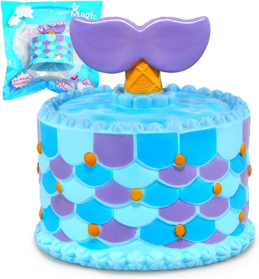 Jumbo Squishy Cute Mermaid Cake Squishies Super Slow Rising Cream Scented Original Package Stress Reliever Toy