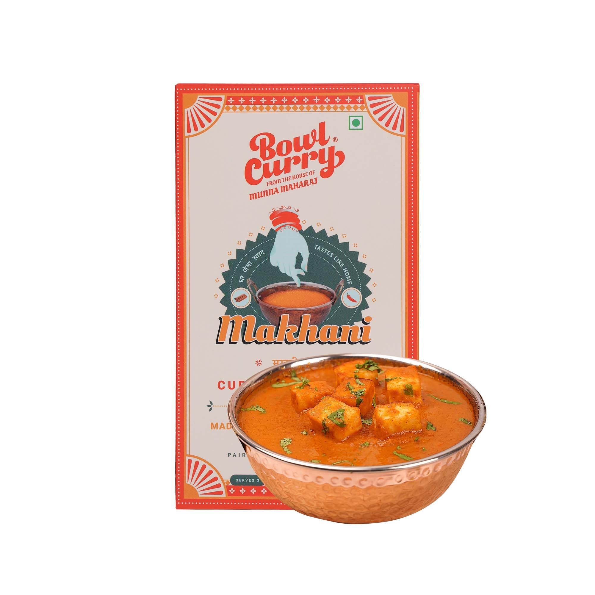 Bowl Curry Makhani Butter Paneer Masala Mix 300g | Ready to Cook Food in 10 Min | Ready to Eat Meals With No Preservatives | North Indian Biryani Masala Gravy Made with Tomato & Cashew | Serves 3