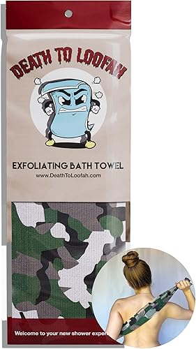 Toalla de ducha exfoliante  Exfoliante corporal de estilo japonés, limpiador de espalda y paño de lavado facial en uno  Di adiós a las toallas