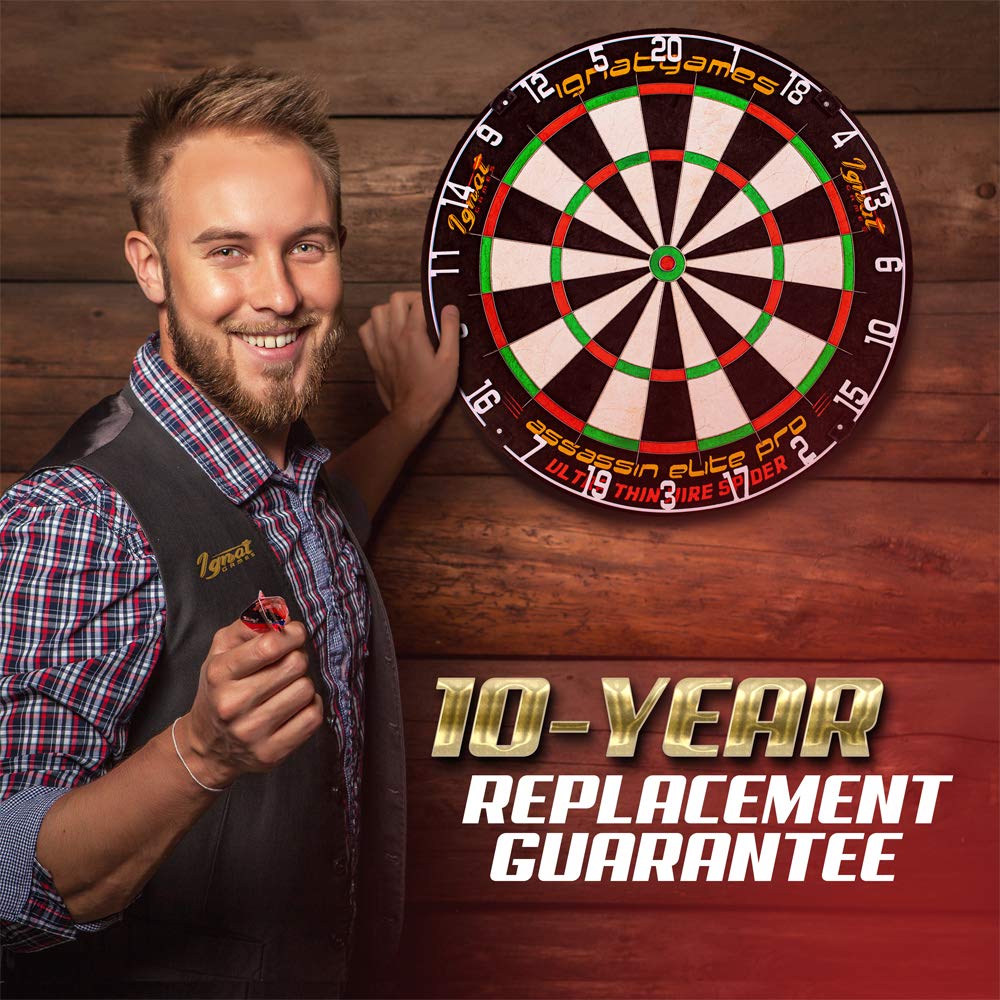 IgnatGames Professional Dart Board Set Bristle/Sisal Tournament