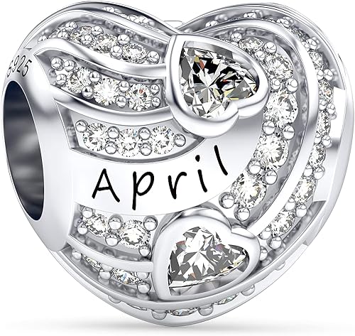 EHEG Dijes de piedra natal de amor para mujer pulseras y collares de plata de ley 925 con circonita cúbica 5A regalos de joyería de cumpleaños para