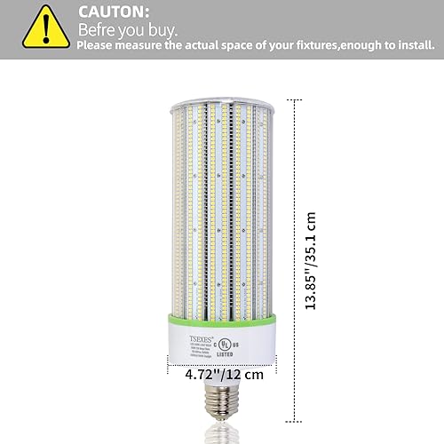 Miniatura 3 de Bombilla LED de maíz equivalente a 1000 W con certificación UL, base Mogul E39 de 300 W, 42,000 lúmenes de repuesto de haluro metálicoHIDHPS, luz