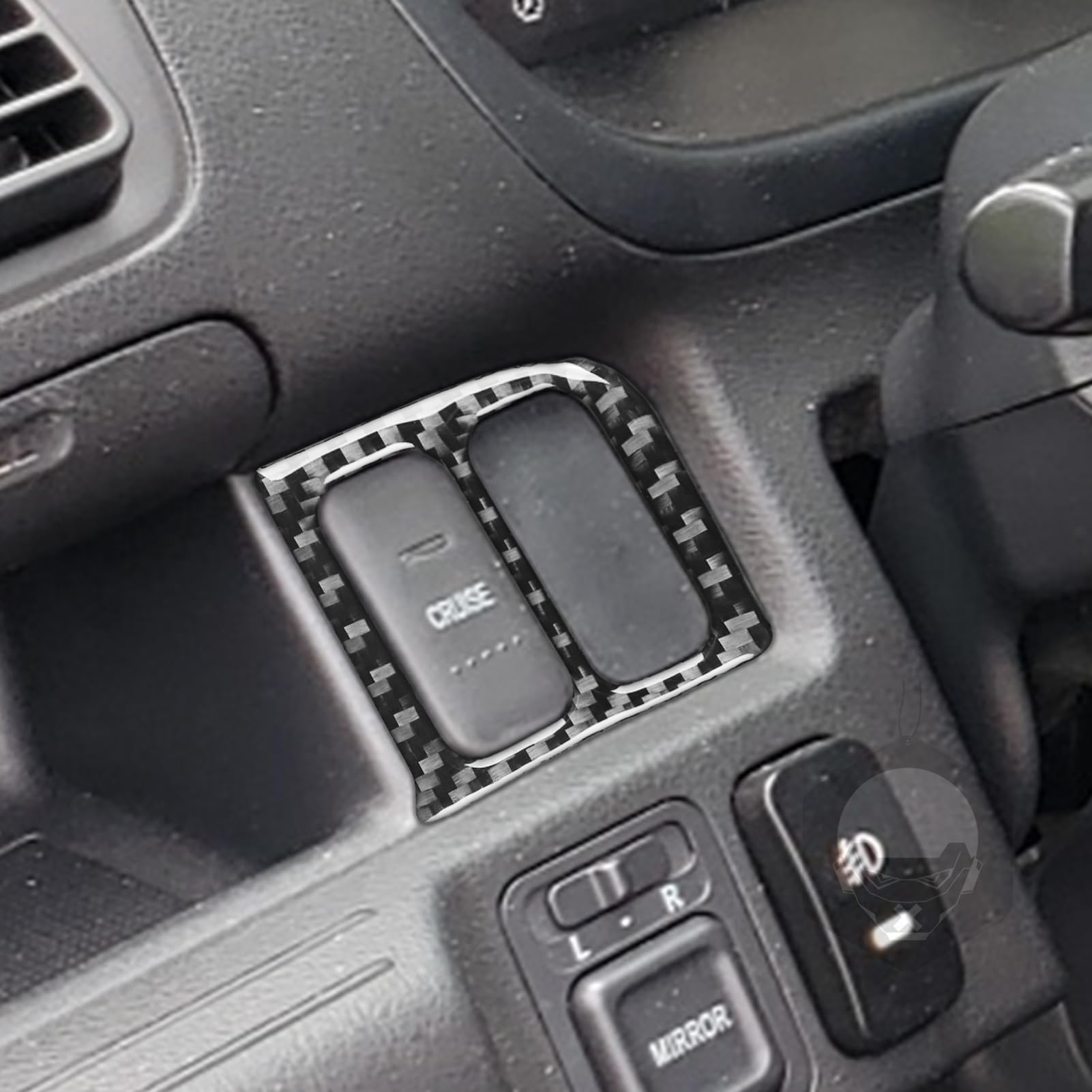 Real Premium Carbon Fiber Compatible with Honda Civic Si 2001 2002 2003 2004 2005 Accessories Car Mirror Adjustment Panel Cover Sticker Decal Interior Trim