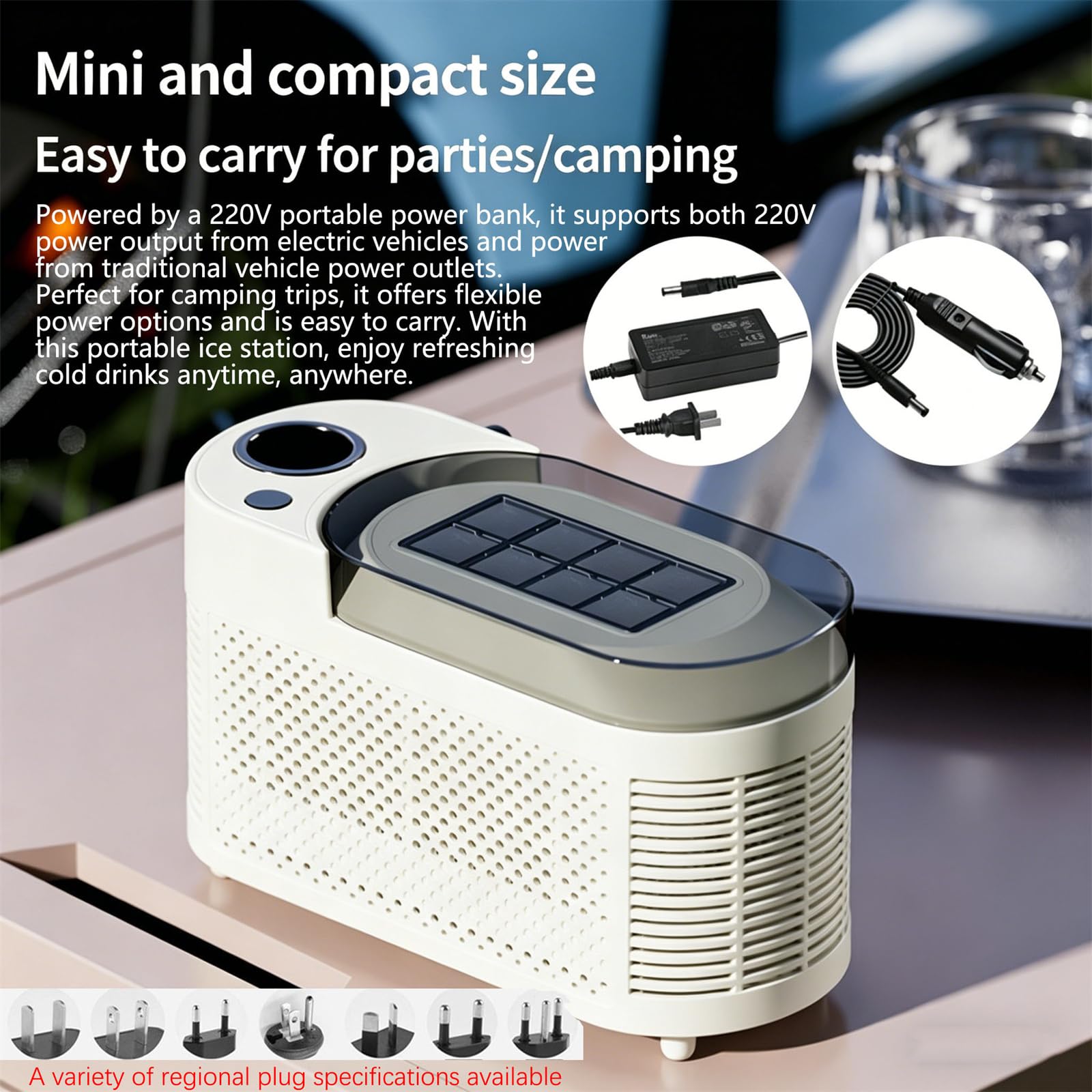 Mini-Máquina De Hielo De Sobremesa, Máquina Portátil Para Hacer Cubitos De Hielo, Herramienta Compacta Para Hacer Cubitos De Hielo Para El Hogar, La Cocina, El Camping Y Las Autocaravanas,C,10 Cubes