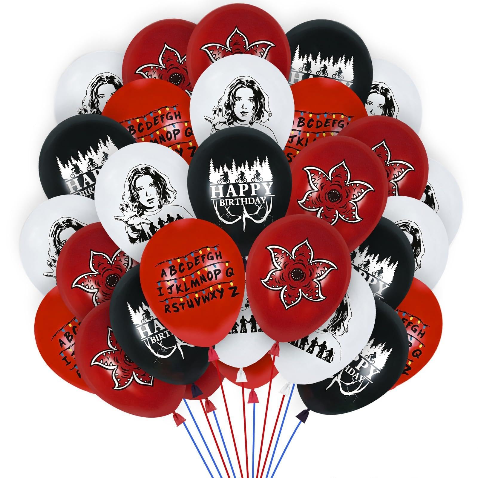 24PCS Stranger Birthday Balloons Birthday Party Decorations, 12 in Colour Latex Balloons, Stranger Theme Party Latex Balloons for Kids Boys Girls Birthday Party