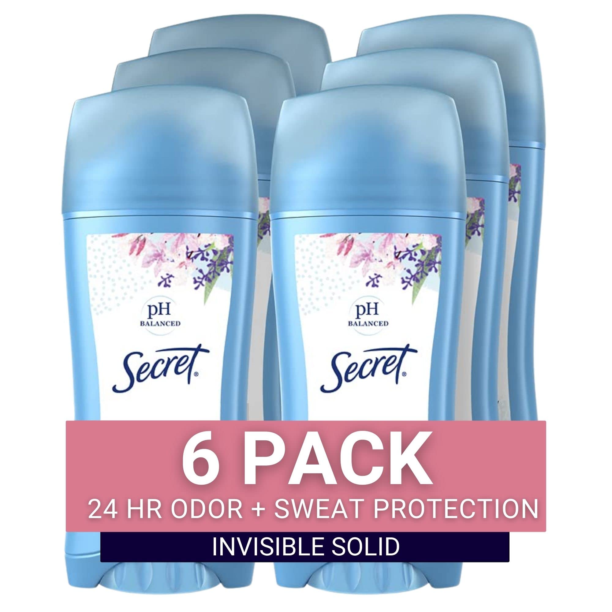 Antiperspirant and Deodorant Women, Powder Clean Invisible Solid 2.6 oz (Pack of 6)