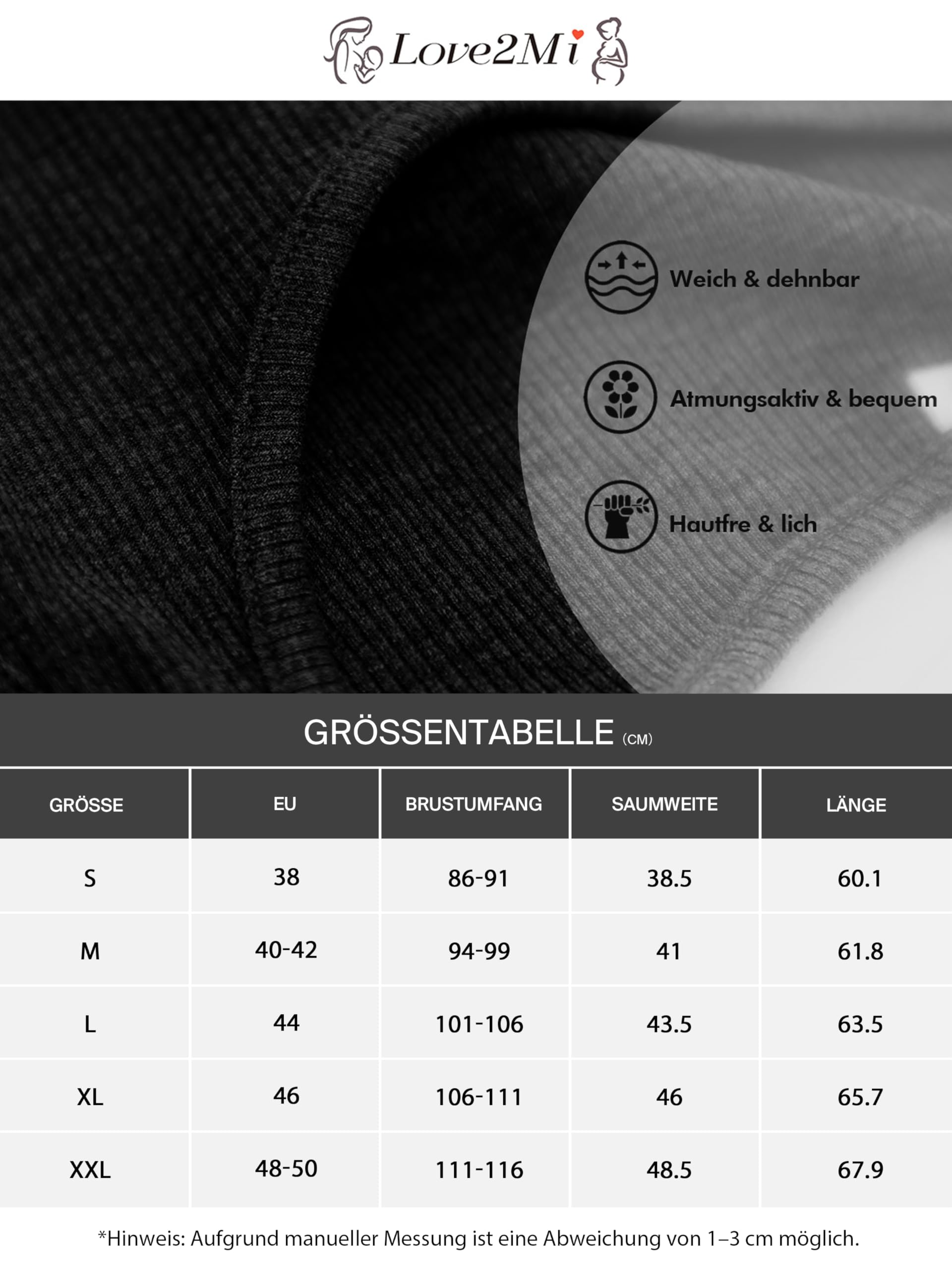Lot de 3 débardeurs de grossesse sans manches pour femme