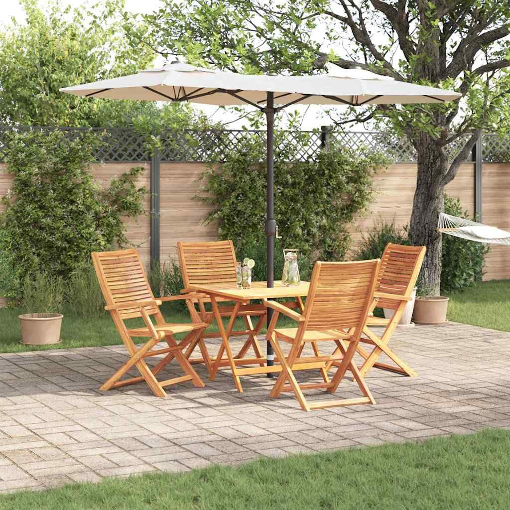 vidaXL Set da Pranzo per Giardino 5 pcs Marrone, Set da pranzo all'aperto, tavolo in acacia rustica, arredo giardino e terrazza, posti resistenti alle intemperie