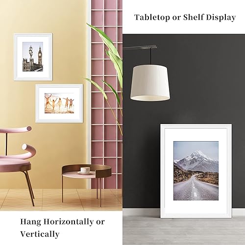 Miniatura 6 de MUYE Juego de 4 portarretratos para documentos de 8.5 x 11 pulgadas, para fotos de diploma de 5 x 7 o 6 x 8 con paspartú o de 8.5 x 11 pulgadas sin