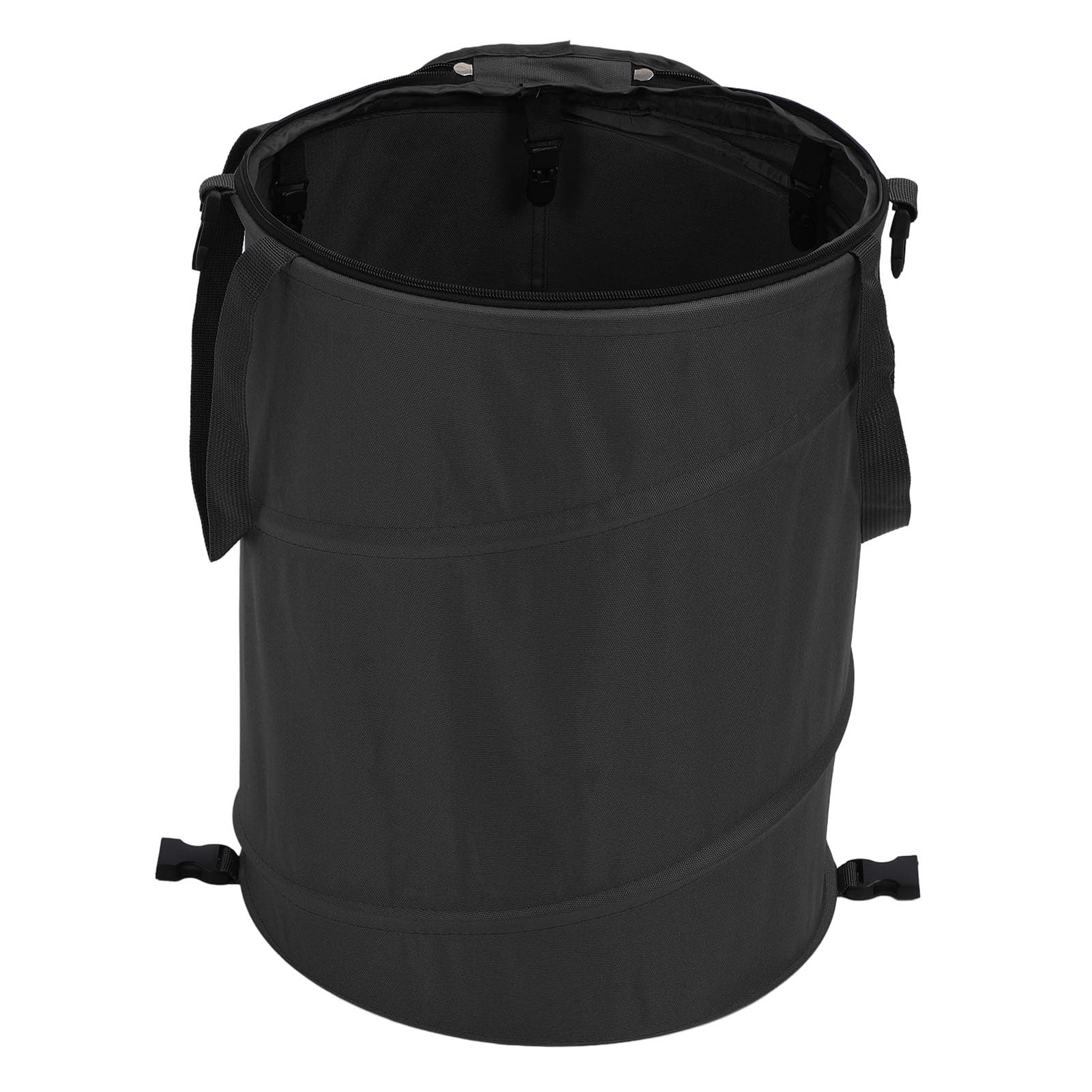 Denash Cubo de Camping Plegable con Tapa con Cremallera, 24 Galones (BLACK)