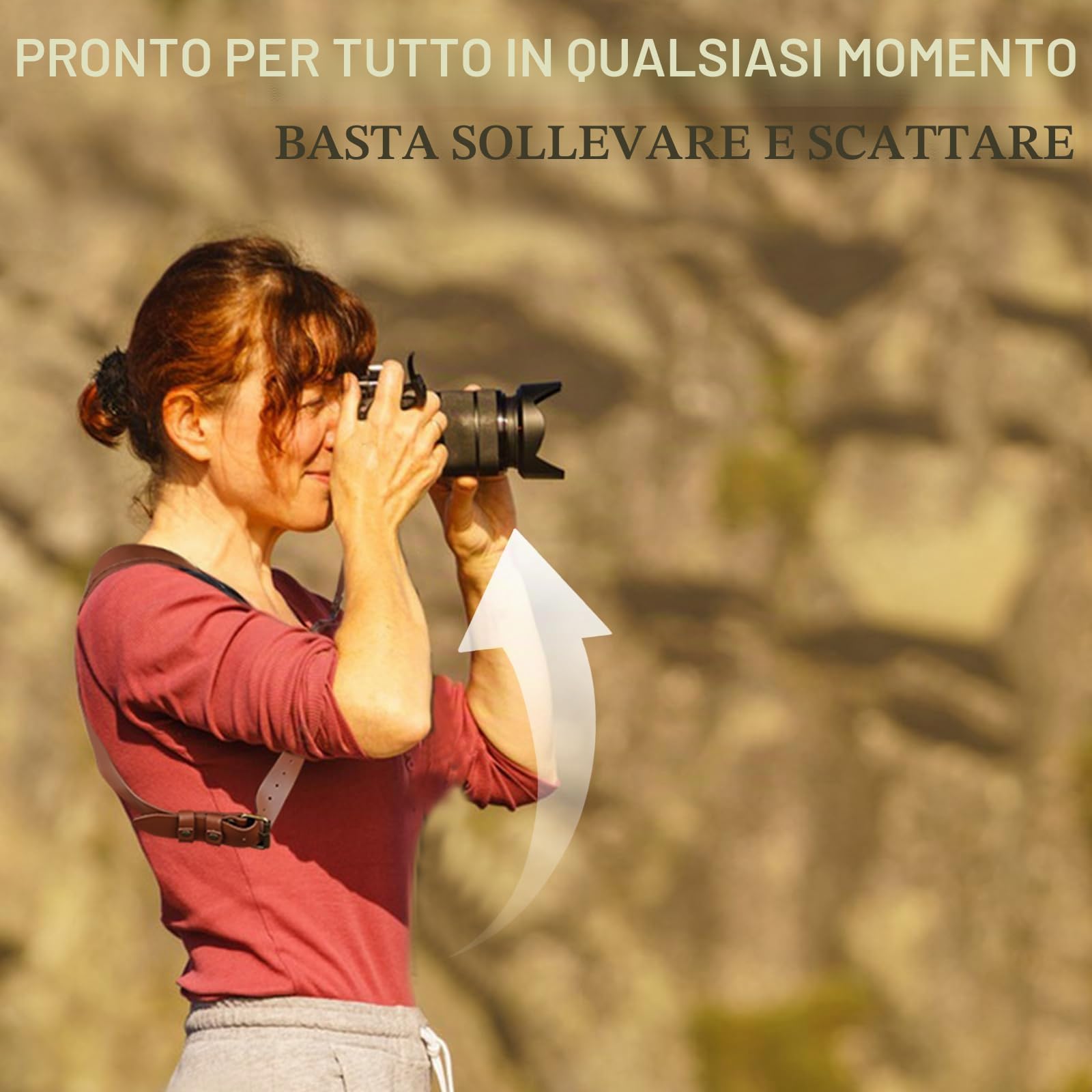 Tracolla per fotocamera 2 fotocamere, in pelle, per fotografi, con chiusura rapida, doppia cinghia per fotocamera, per DSLR e SLR, adatta per escursioni, matrimoni, il miglior regalo, marrone
