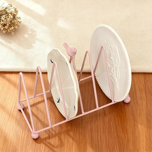 Miniatura 9 de Soporte de placa de metal de 6 lugares de hierro fundido, estante de platos vintage