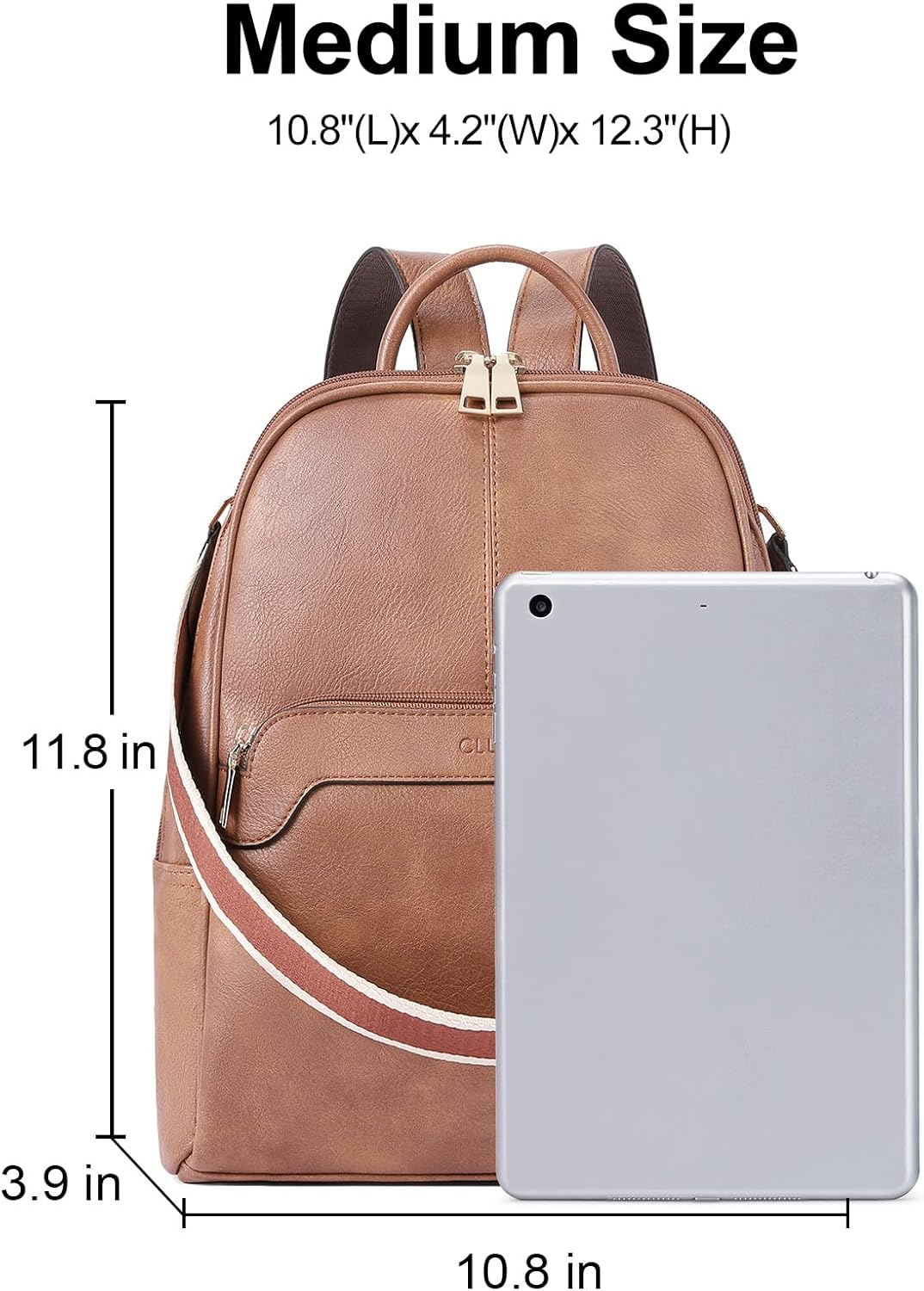 CLUCI Small Backpack for Women, Womens Backpack PU Backpack Purse for Women Leather Convertible Travel Backpack Shoulder Bags - Image 3