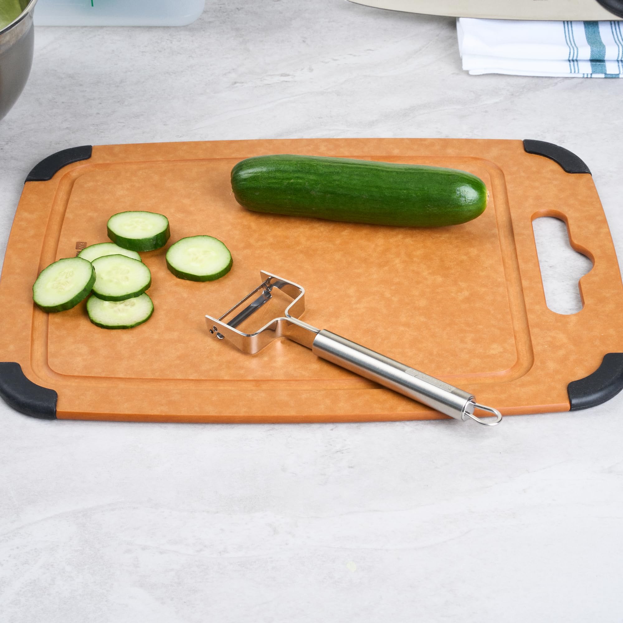 German Standard - Pelador de verduras de 6.6 pulgadas, pelador de patatas en 1 Y, hoja ultra afilada, mango ergonómico, pelador de frutas de acero inoxidable, apto para lavavajillas, para calabacín,