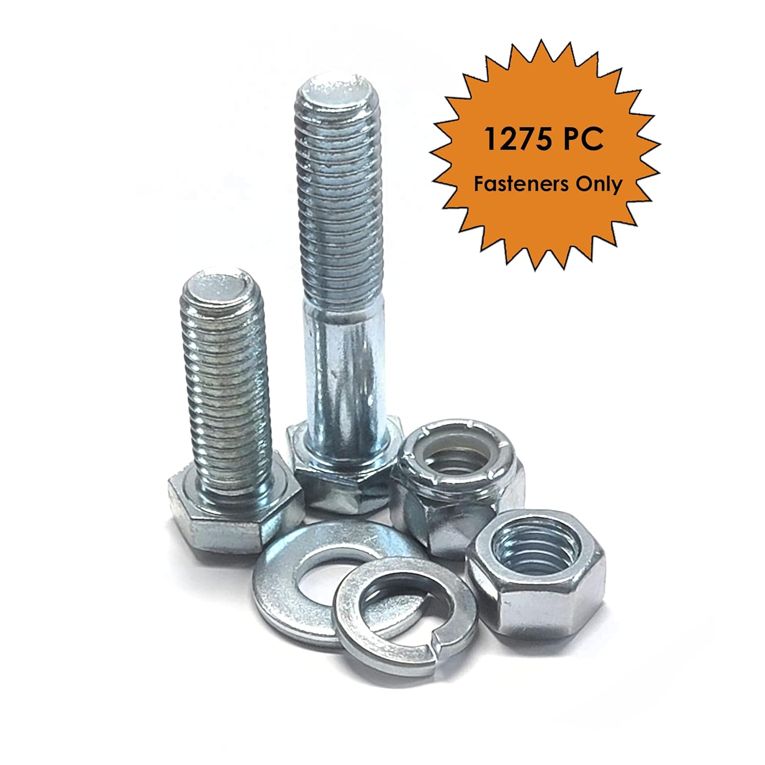 Titan Industrial Supply- 1275 Piece Metric 10.9 Coarse Thread Fastener Assortment- Hex Cap Screws, Hex Nuts, Flat Washers & Lock Washers-Fasteners Only