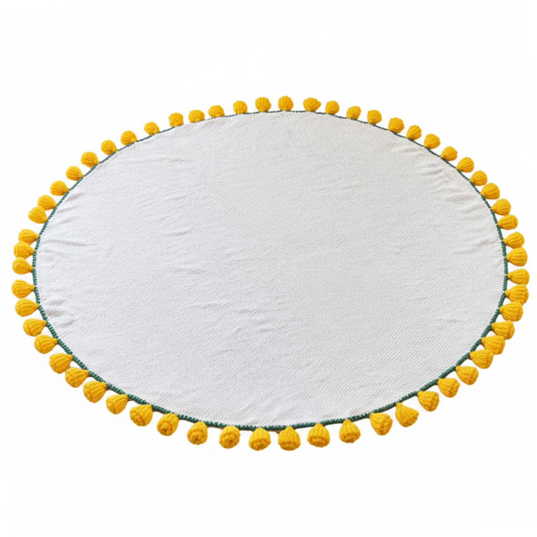 Monwssoe Tablecloths, Rose Blanket Bouquet - Hand-Knitted Yellow Rose Blanket, 43 Inch Round Cozy Decorative Blankets for Couch Bed for Women Girls