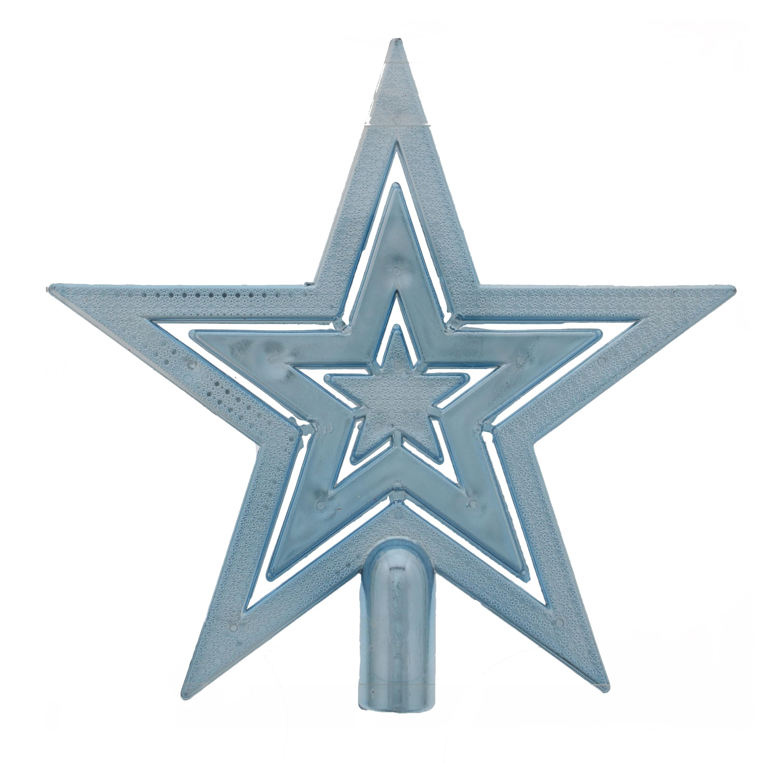 Festive Productions Christmas Tree Topper – 20 cm Ice Blue Star – Five-Point Tree Top Decoration – Shatterproof Christmas Tree Ornament