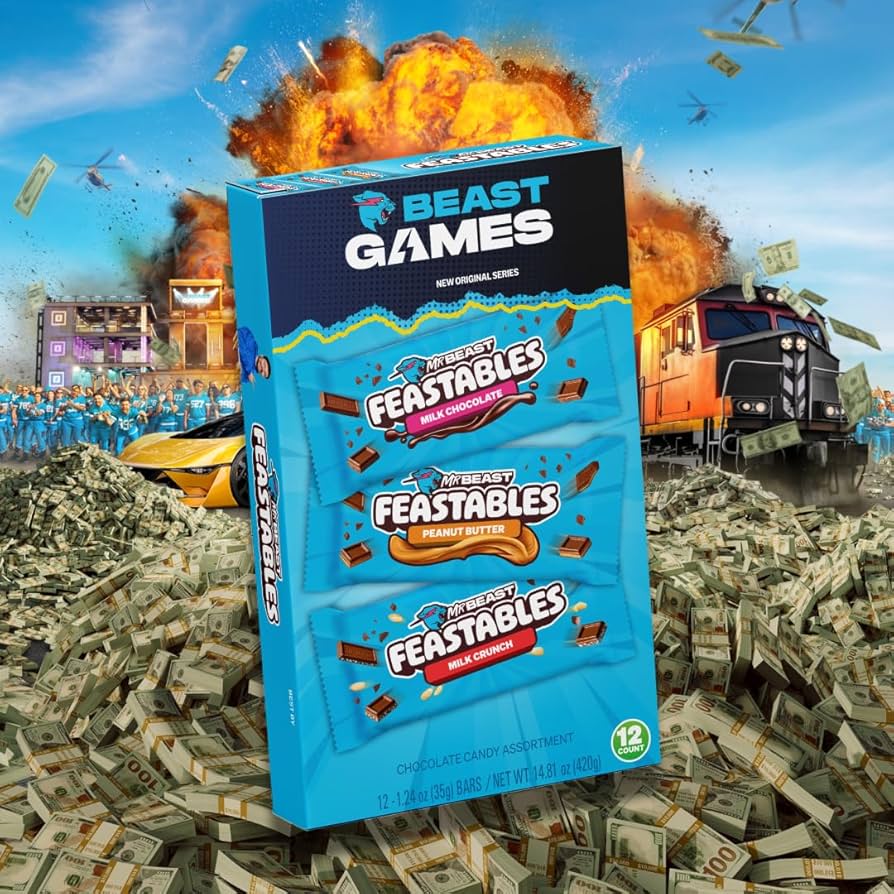 Amazon.com: Feastables Beast Games Chocolate Bar Box, Milk