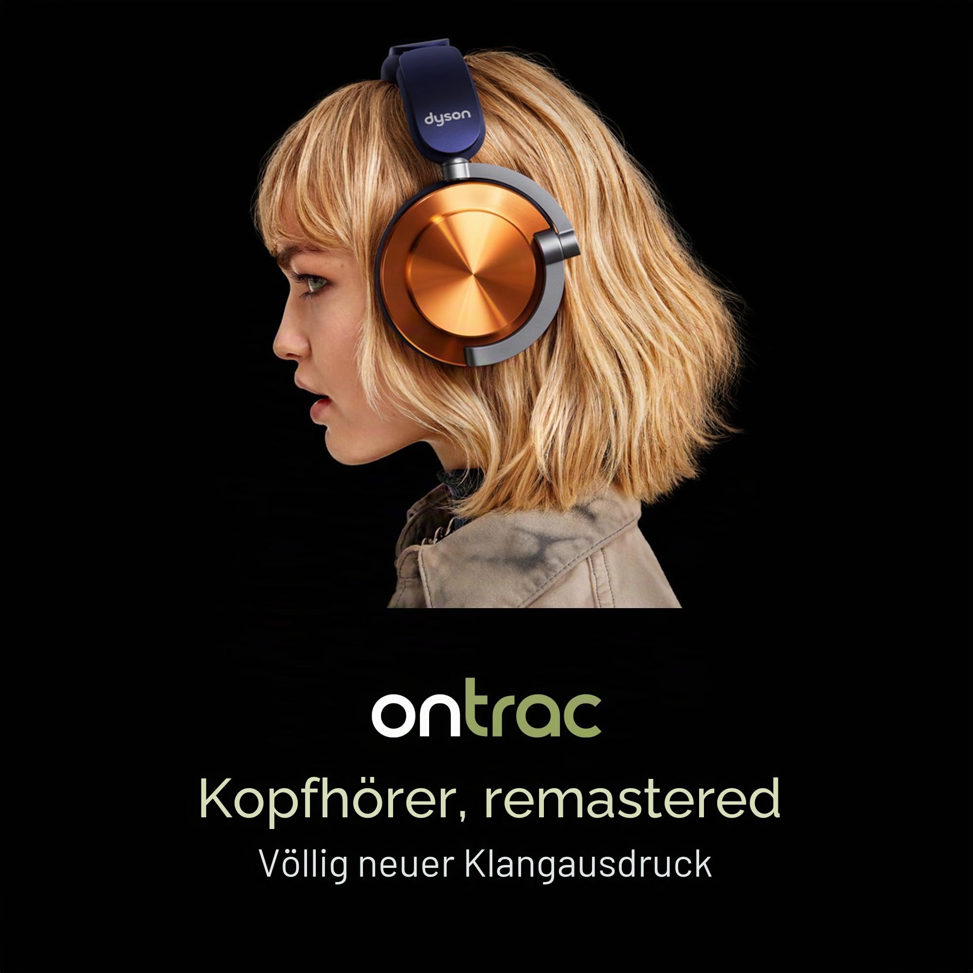 Dyson OnTrac™ kabelloser Kopfhörer mit aktiver Geräuschunterdrückung und bis zu 55 Stunden Akkulaufzeit - Nachtblau/Kupfer
