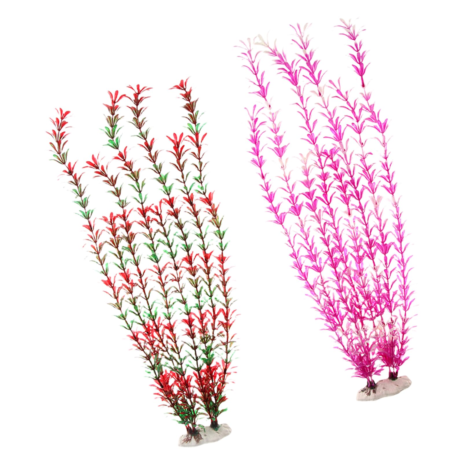 Msioytog Artificial Aquarium Plant Fishtanks Decoration Realistic Design Water Plant with Ceramic Base Safe Fishtanks Decors Artificial Aquarium