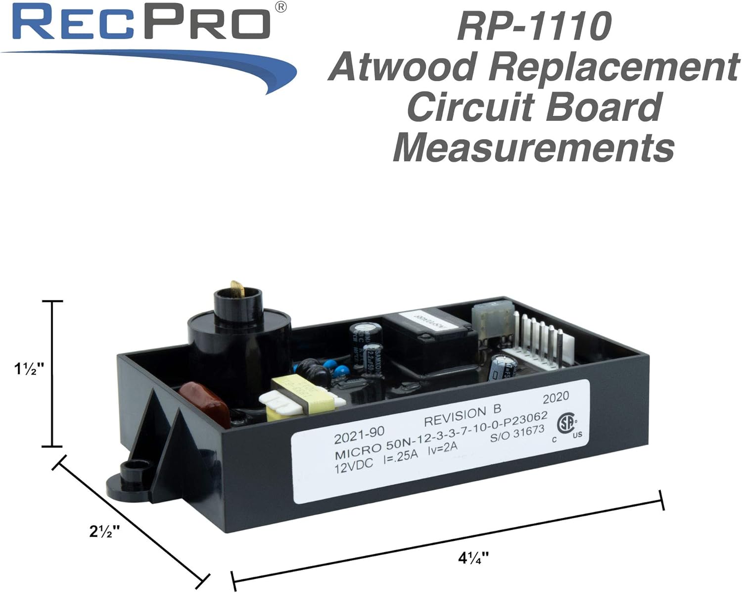 RV Water Heater Circuit Board Replacement 91367 | 12V DC Control Board for Atwood Water Heaters | Replacement Part with Optional Adapter (Circuit Board Only)