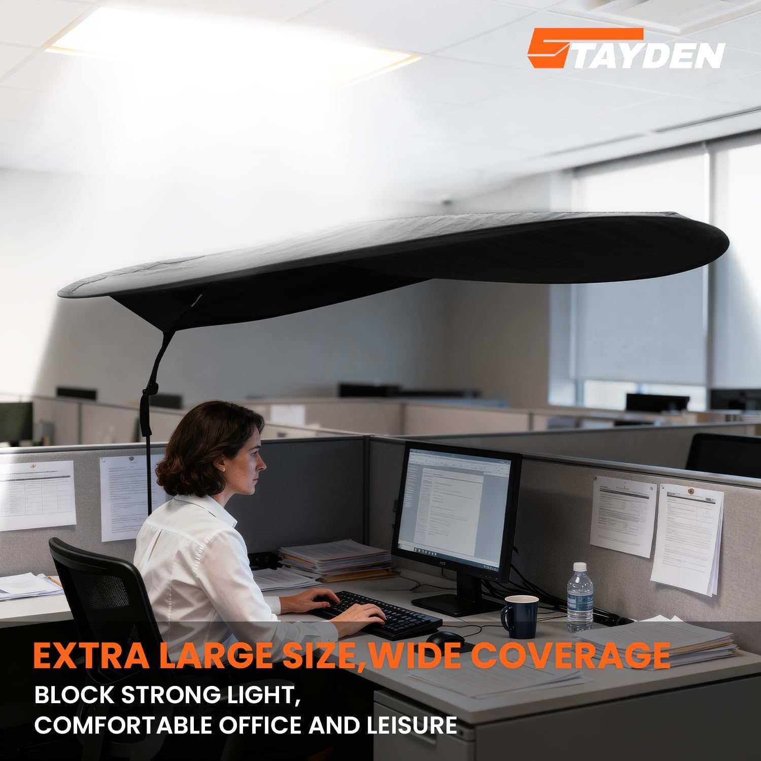 Office Cubicle and Desk Shade, Suitable for Cubicle to Block Light and Privacy Protection Cubicle Light Shield Black Diameter 65 inches（Black）